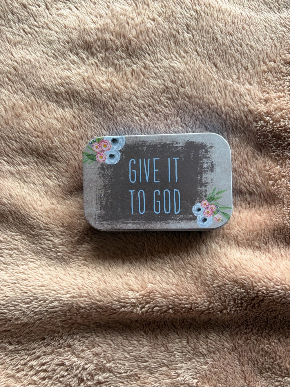 Give It To God Wall Decor Sign - Blue Lettering on Brown